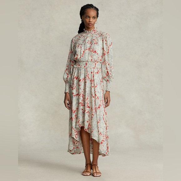 Polo Ralph Lauren Floral Crinkled Georgette Dress